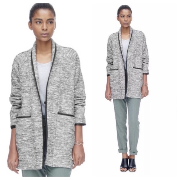 Rebecca Taylor Jackets & Blazers - Rebecca Taylor Tweed Wrap Blazer Oversized Black White Size 0